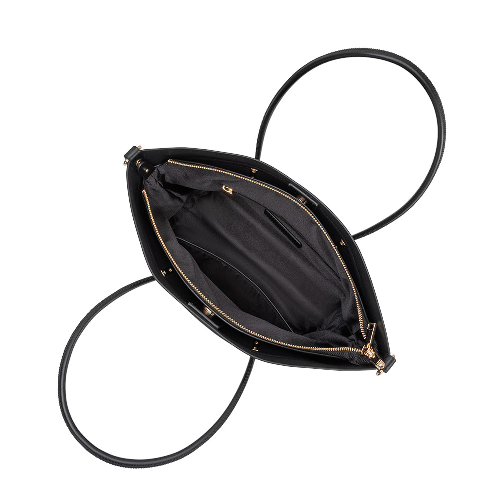 Hazel | Bolso Tote Negro de Cuero Vegano Reciclado