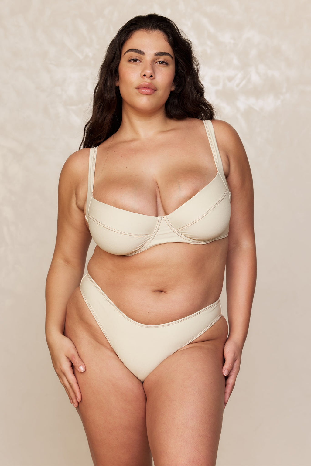 Braga de Bikini Byron Champagne – Diseño Denim Color Champán