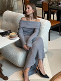 Off Shoulder | Vestido Maxi de Punto Elegante