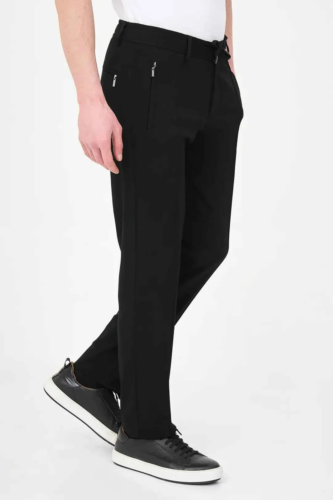 Abilene Black Drawstring Waist Dress Pants