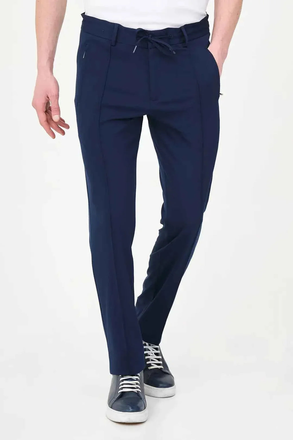 Abilene Navy Blue Drawstring Waist Dress Pants