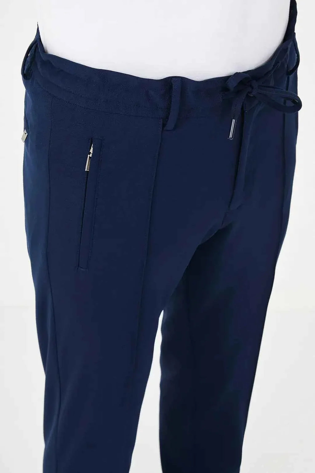 Abilene Navy Blue Drawstring Waist Dress Pants