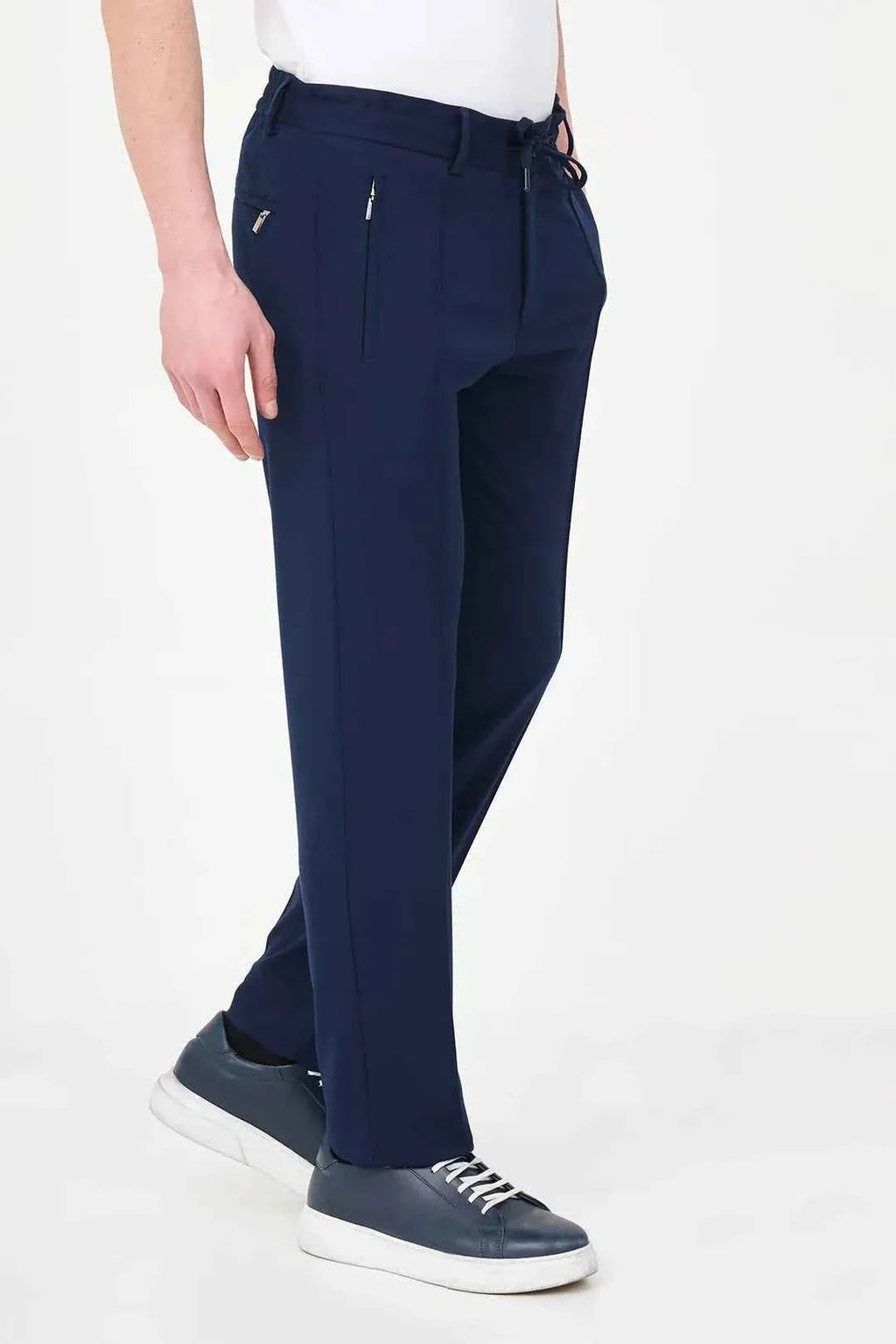 Abilene Navy Blue Drawstring Waist Dress Pants