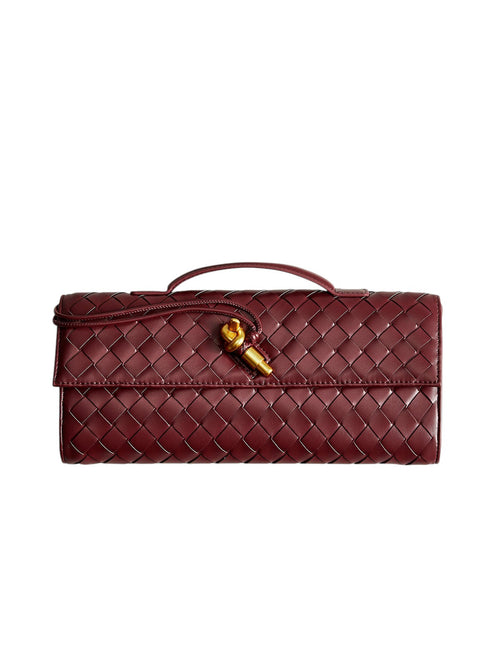 Bolso Clutch de Hombro Tejido con Solapa de Dos Formas