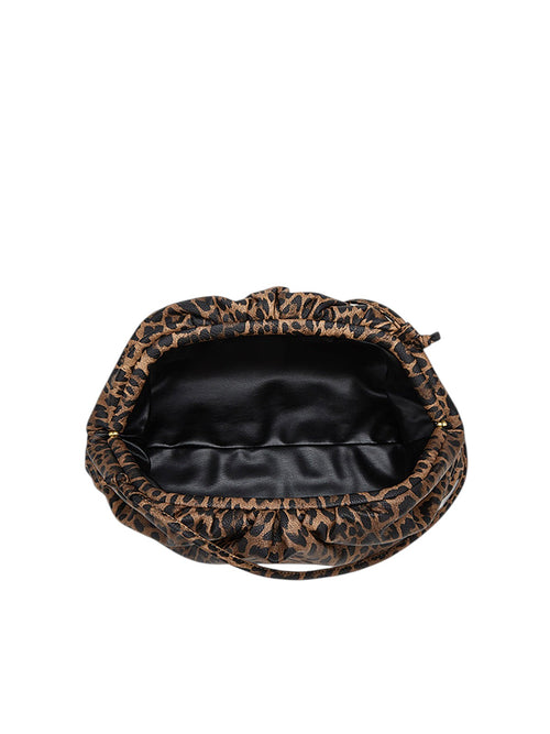 Bolso Nube Fruncido Estampado Leopardo