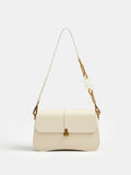 Curved Bottom Flap Shoulder Bag
