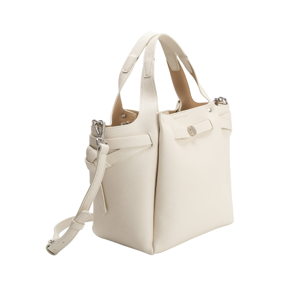 Avril | Bolso de Mano Beige de Cuero Vegano reciclado.