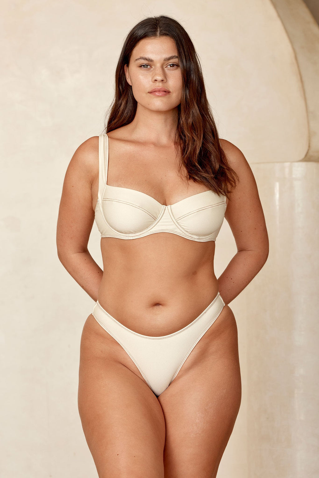 Braga de Bikini Byron Champagne – Diseño Denim Color Champán
