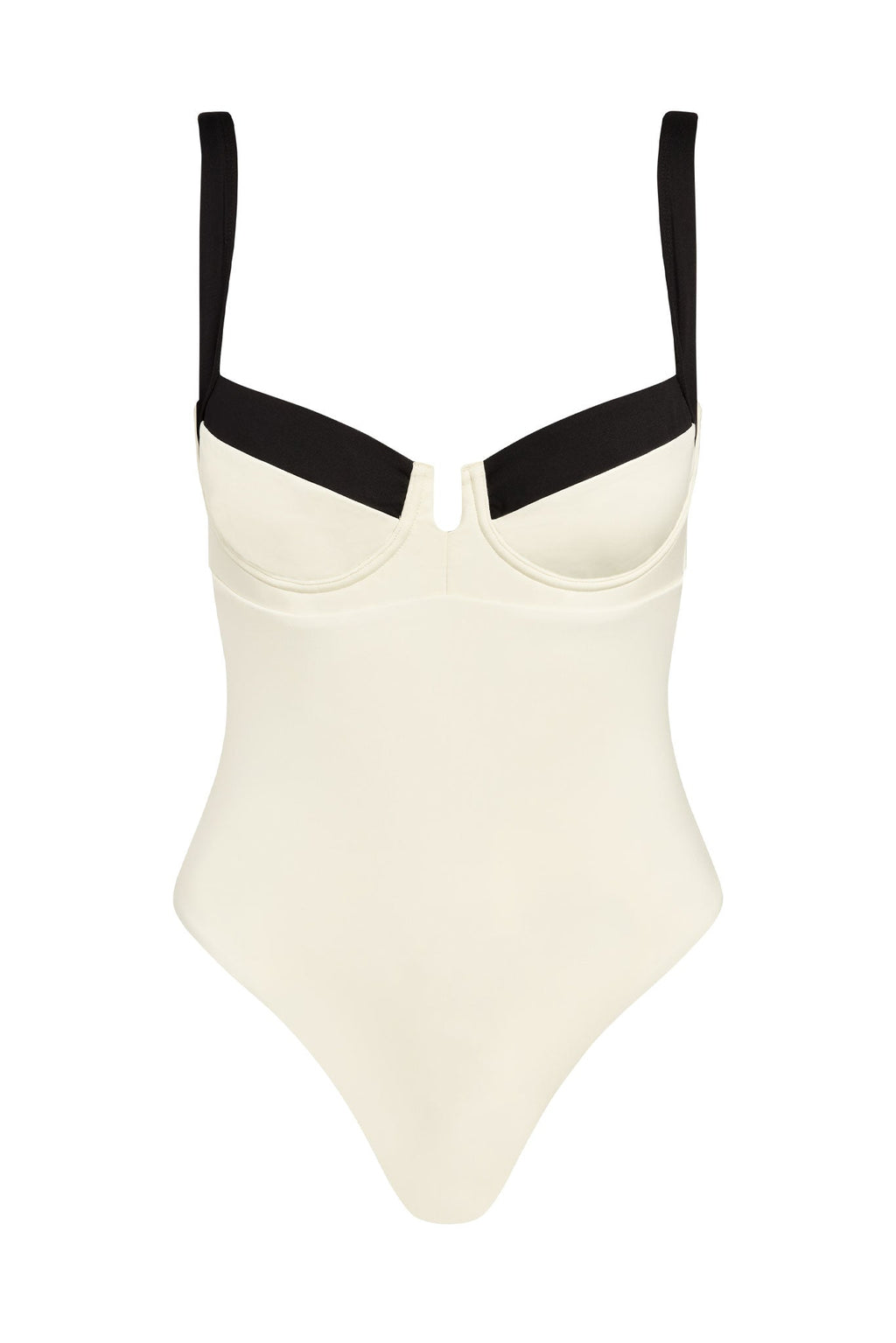 Bañador Clovelly Ivory/Black – Diseño Bicolor Elegante en Marfil y Negro