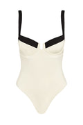 Bañador Clovelly Ivory/Black – Diseño Bicolor Elegante en Marfil y Negro