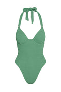 Bañador Honolulu Pond – Textura Crinkle Verde Elegante