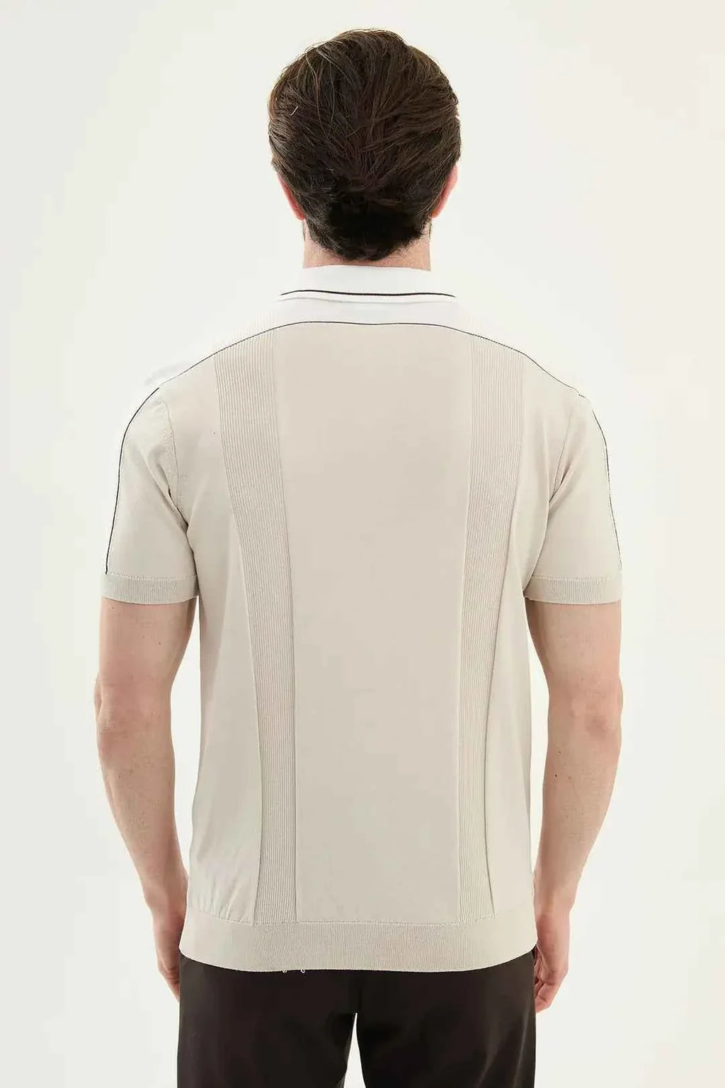 Polo Laredo de Punto a Rayas Beige