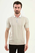 Polo Laredo de Punto a Rayas Beige
