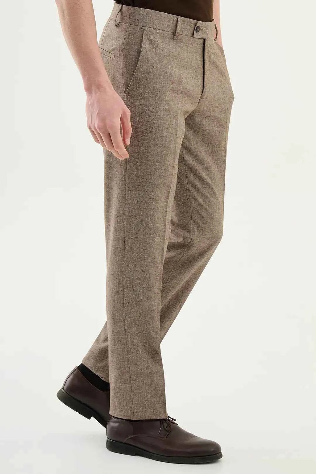 Laredo Brown Crosshatch Dress Pants