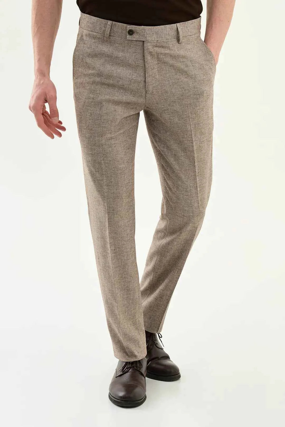 Laredo Brown Crosshatch Dress Pants
