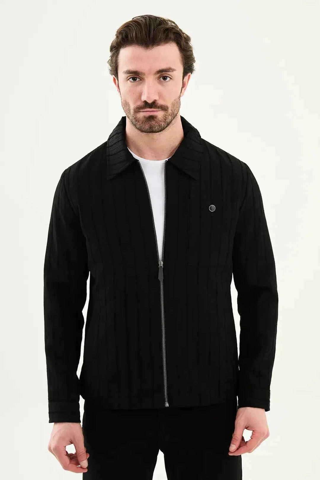 Chaqueta Overshirt Laredo a Rayas Negra