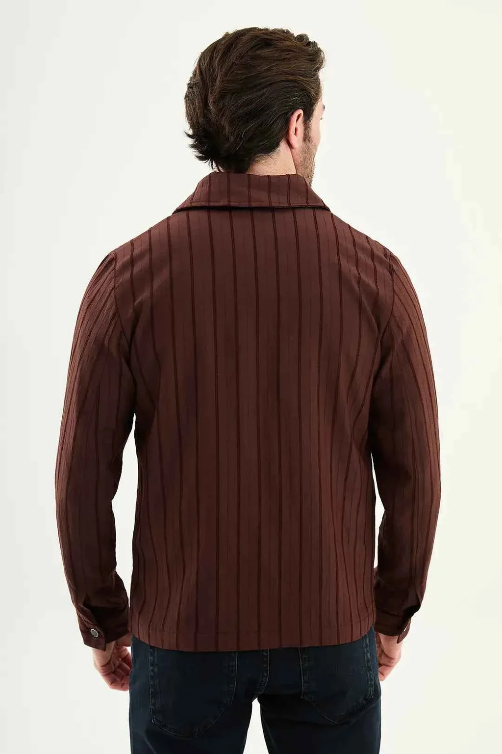 Chaqueta Overshirt Laredo a Rayas Burdeos