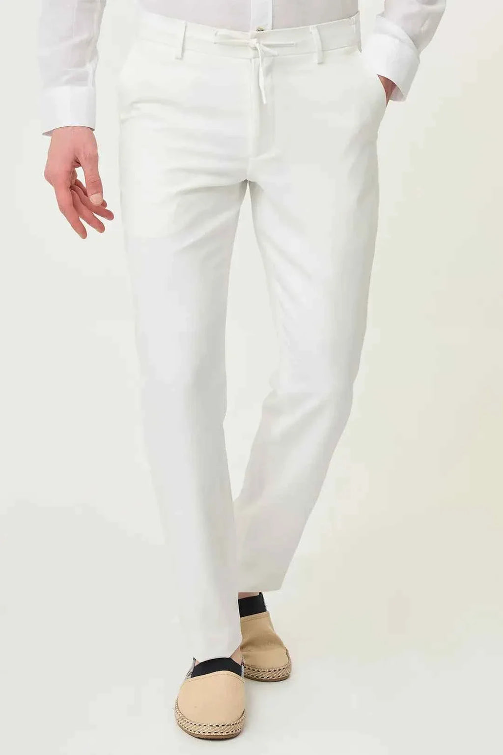 Laredo Off White Drawstring Elastic Waistband Pants