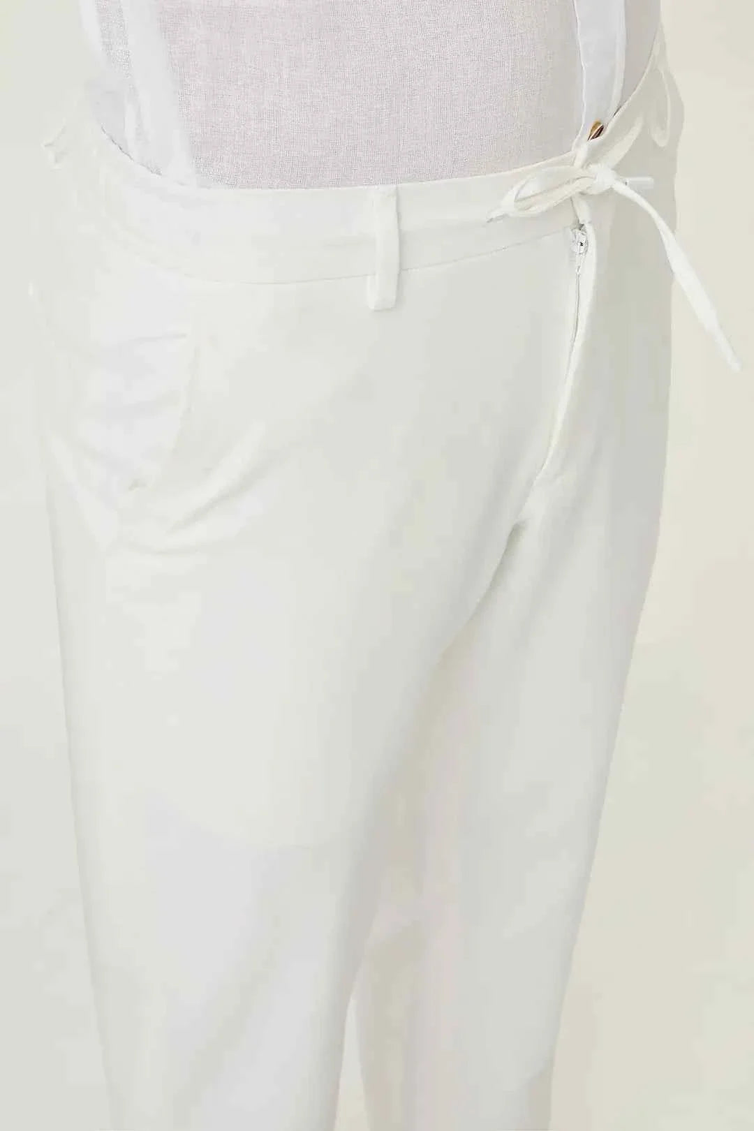 Laredo Off White Drawstring Elastic Waistband Pants