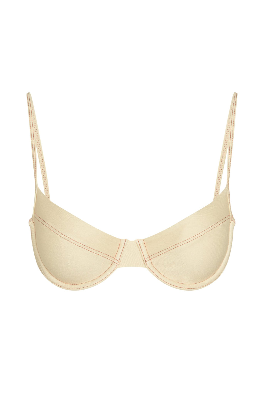 Top de Bikini Maui Champagne – Diseño Denim Color Champán