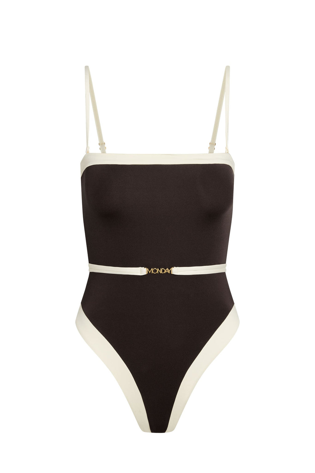 Bañador Miami Espresso/Ivory – Diseño Elegante en Marrón y Marfil