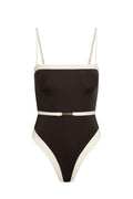 Bañador Miami Espresso/Ivory – Diseño Elegante en Marrón y Marfil