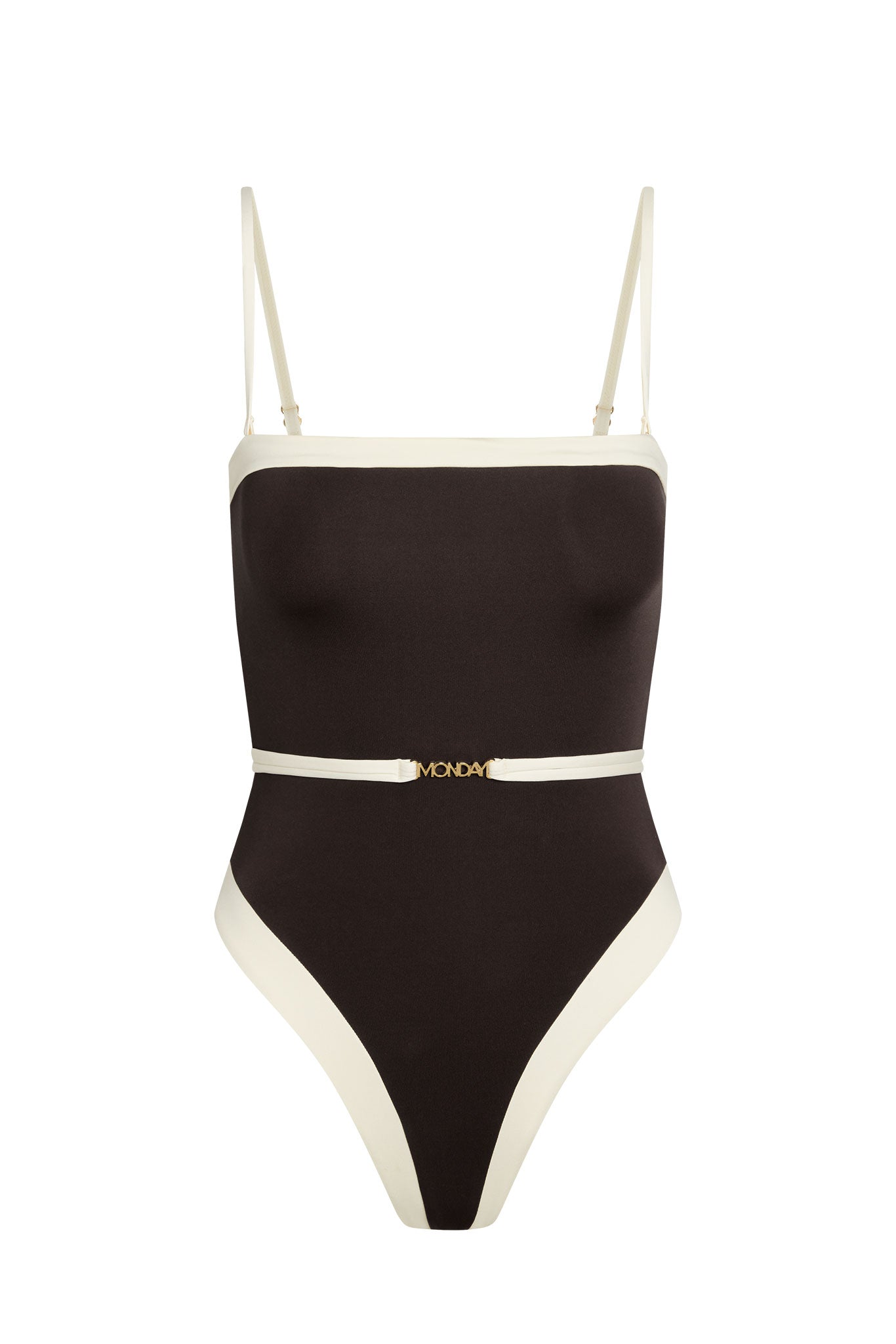 Bañador Miami Espresso/Ivory – Diseño Elegante en Marrón y Marfil