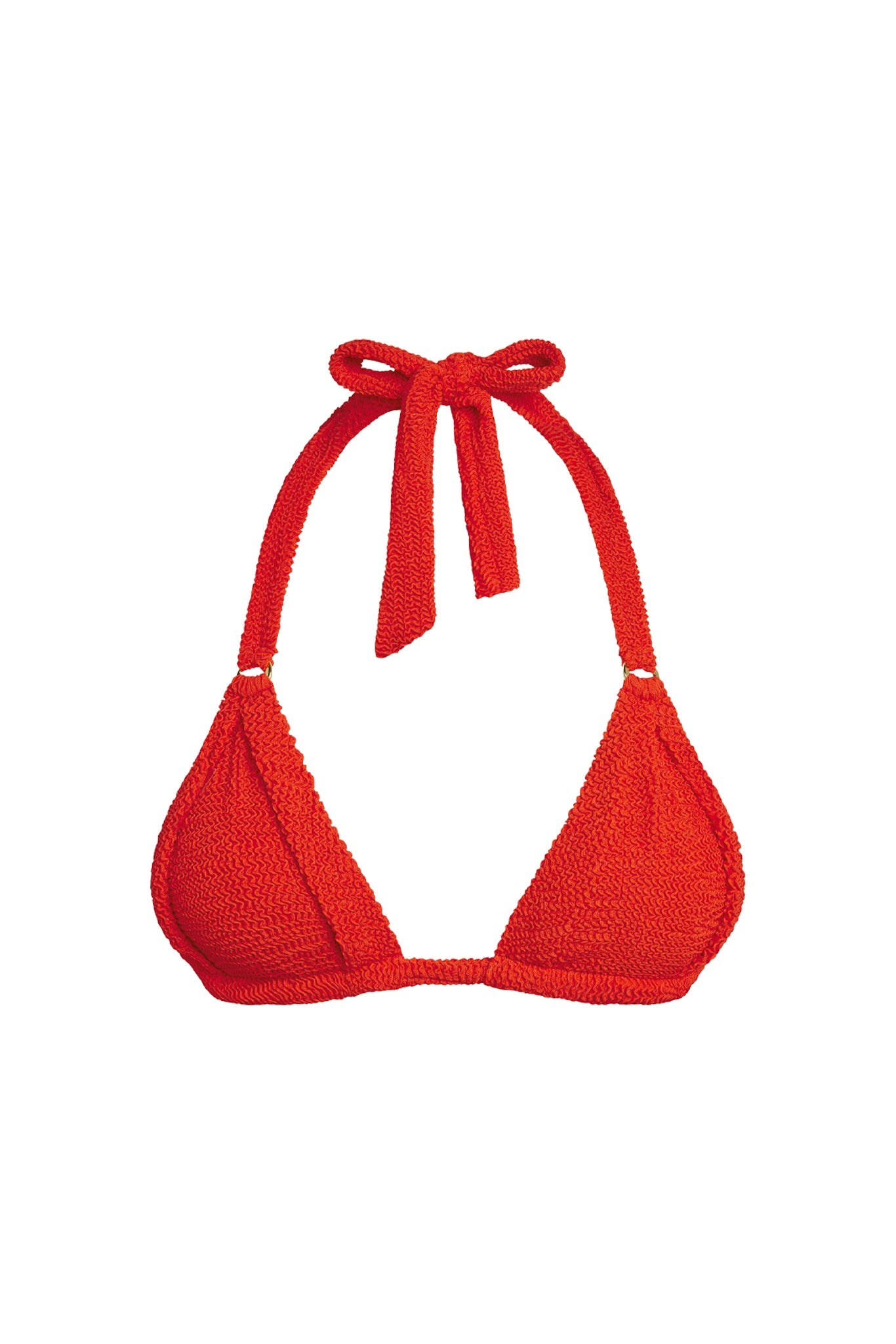 Top de Bikini Morocco Chili Pepper – Textura Crinkle Rojo Intenso