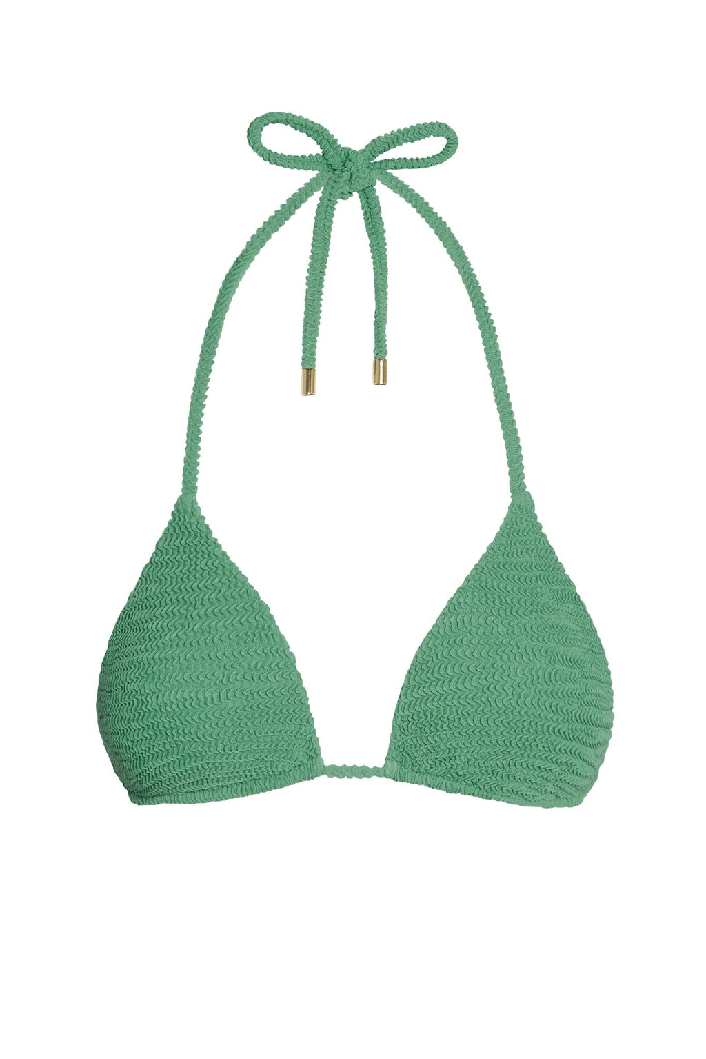 Top de Bikini Palma Pond – Textura Crinkle Verde
