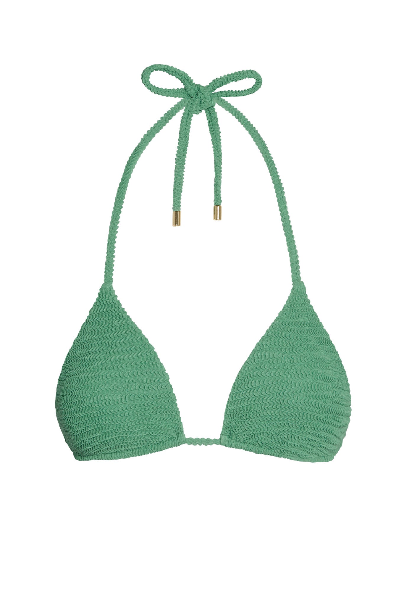 Top de Bikini Palma Pond – Textura Crinkle Verde