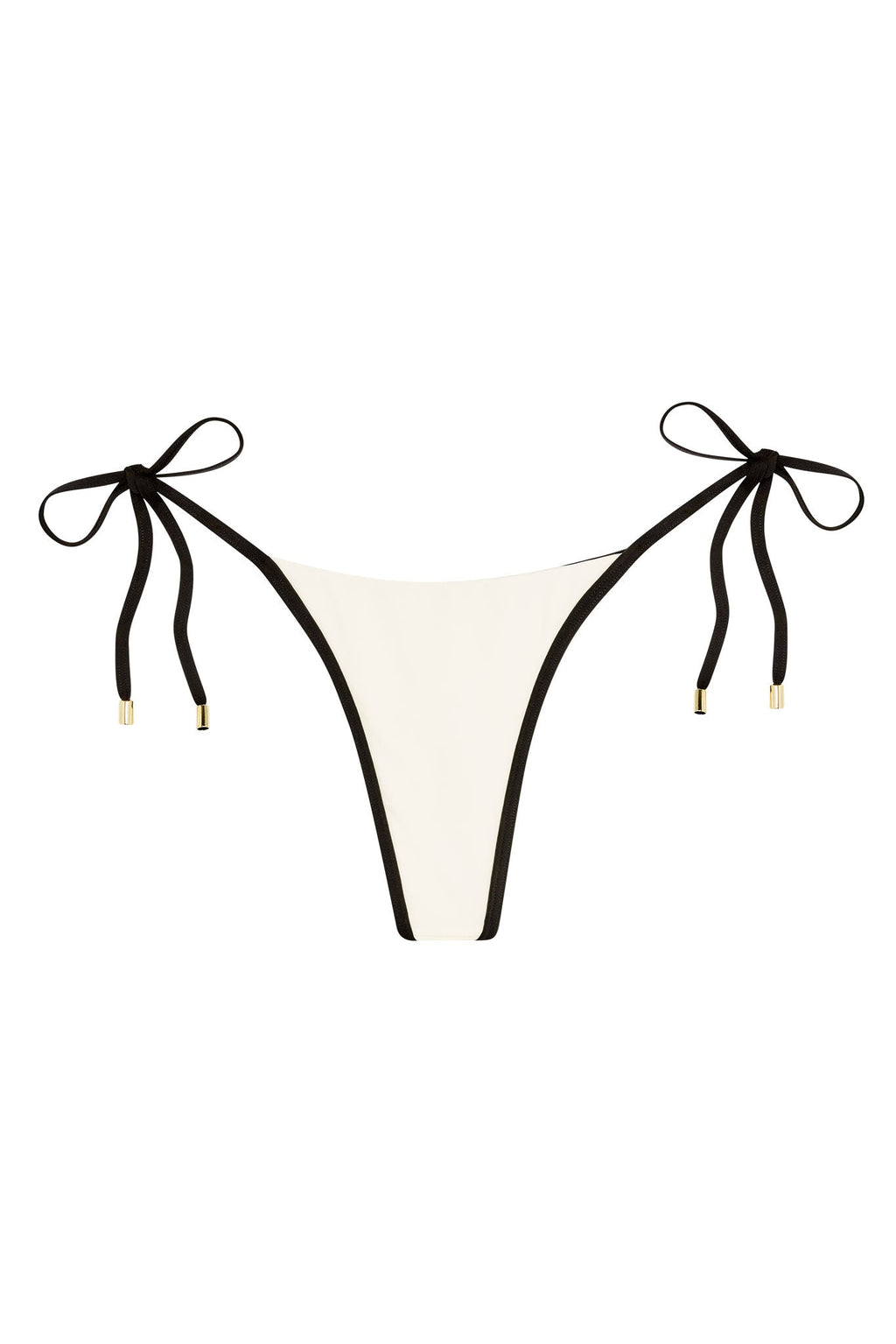 Braga de Bikini Tanga Palma Ivory/Black – Diseño Bicolor Elegante