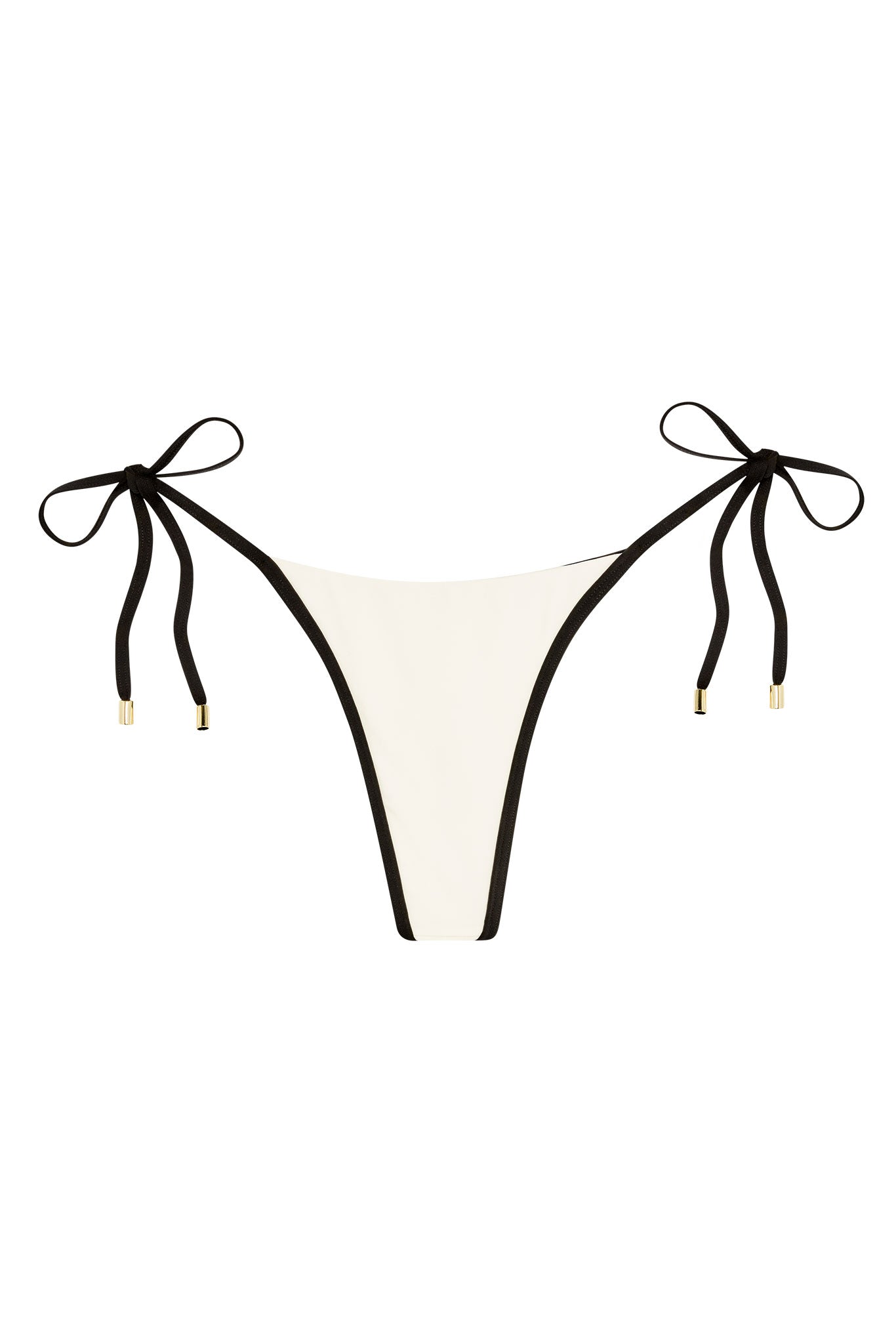Braga de Bikini Tanga Palma Ivory/Black – Diseño Bicolor Elegante