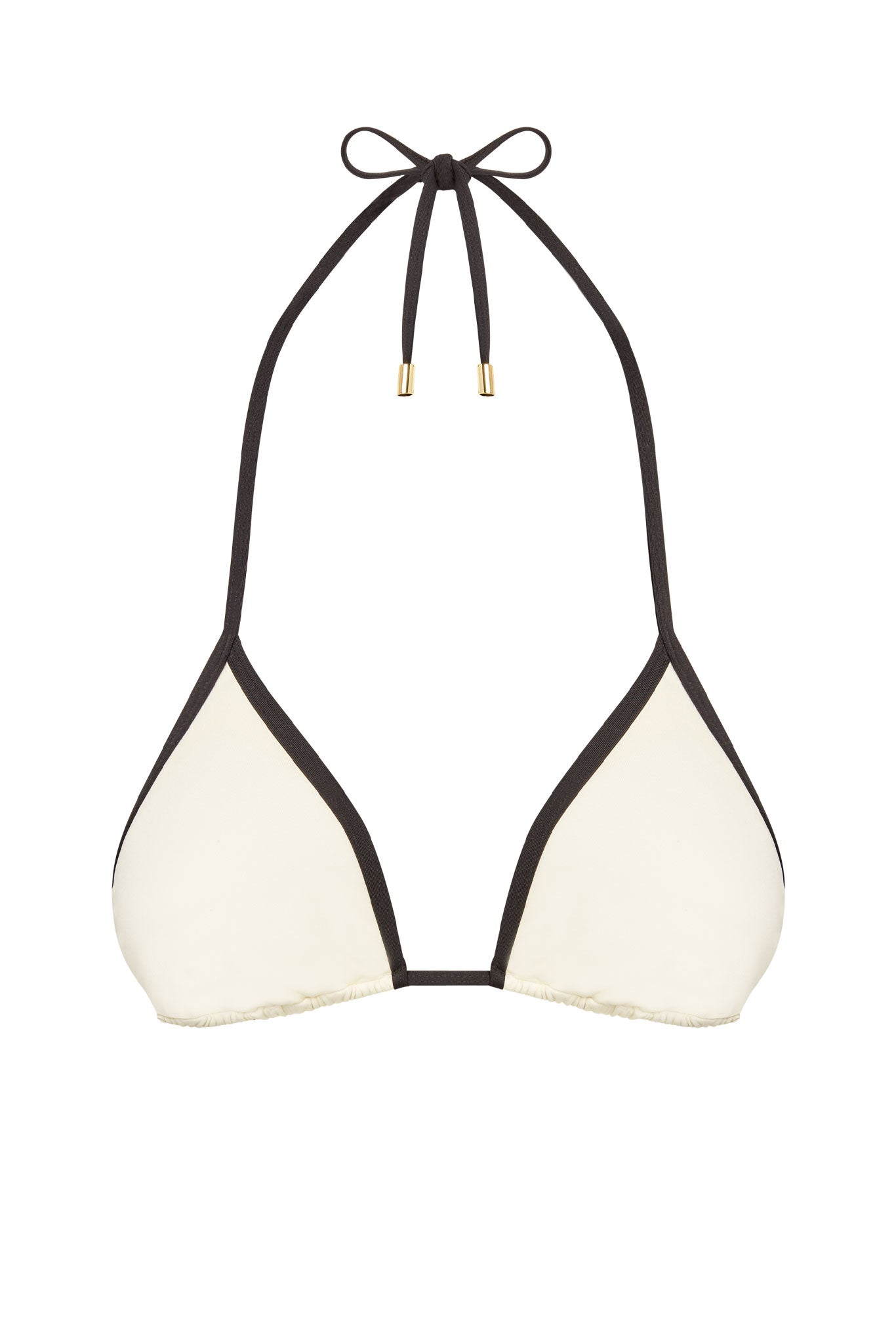 Top de Bikini Palma Ivory/Black – Diseño Bicolor Elegante en Marfil y Negro