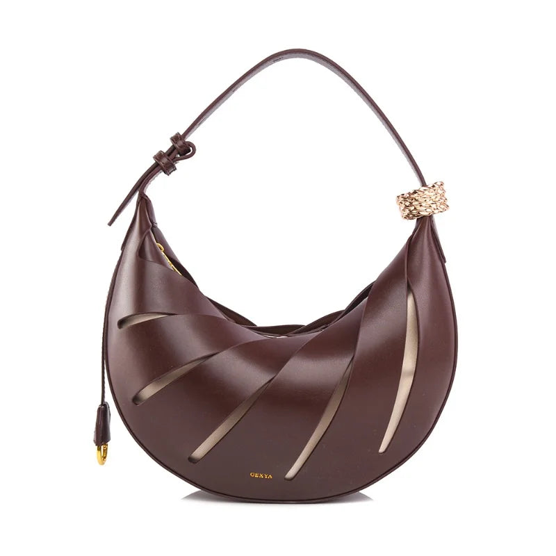 Bolso Tote Dumpling Calado de Cuero Vegano para Mujer