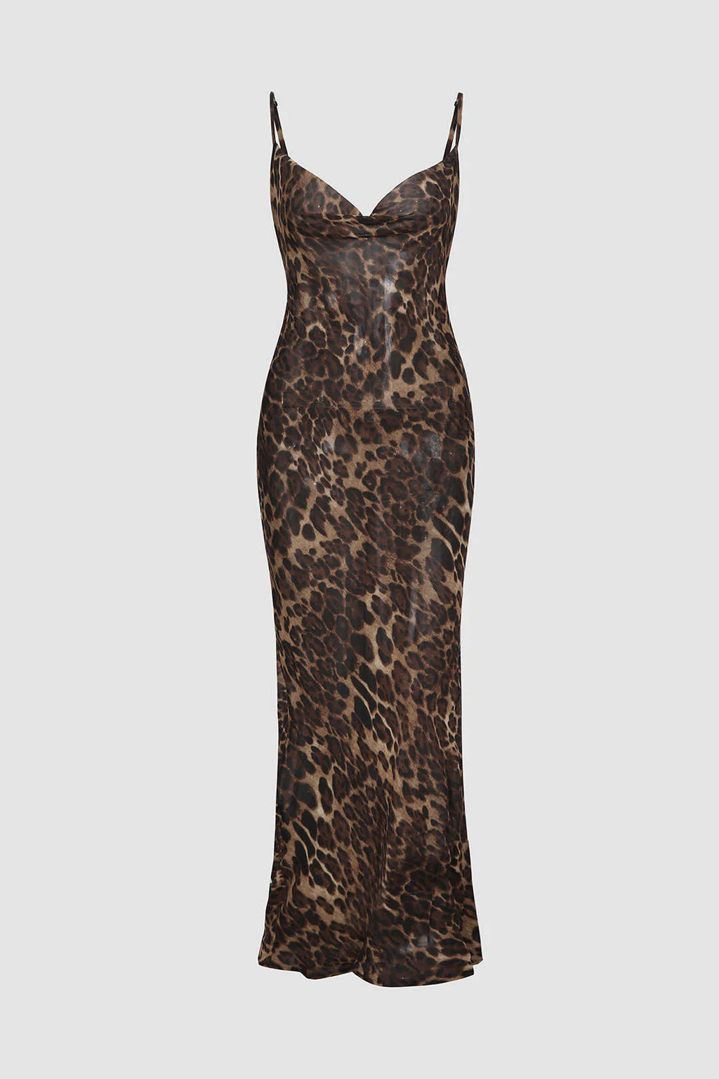 Vestido Maxi Leopardo Elegante Espalda Descubierta