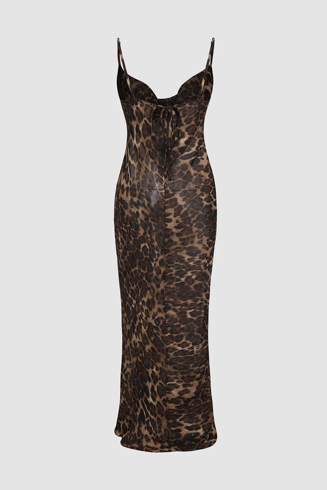 Vestido Maxi Leopardo Elegante Espalda Descubierta
