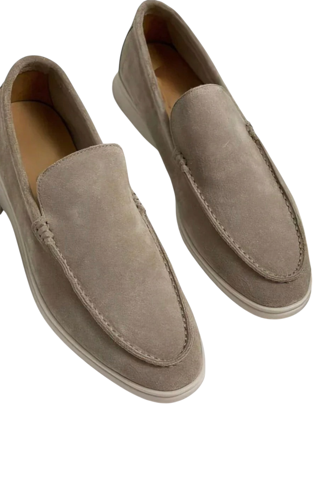 zevrion JAMES elegant beige suede loafers with premium soft texture and comfortable slip-on design for men
