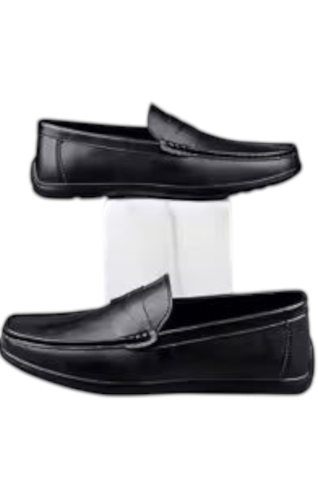 zevrion premium black leather loafers for men with a classic slip-on design for formal and casual wear