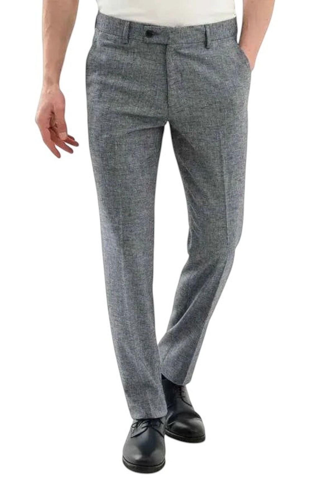 Pantalón de vestir Zevrion slim fit azul marino con patrón de cuadros sutil