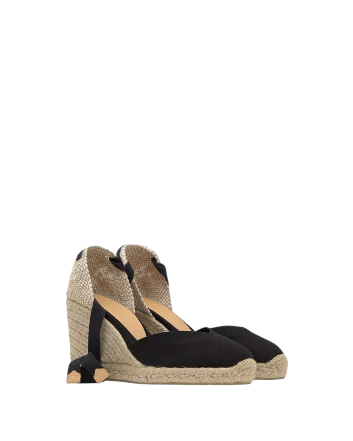 zevrion wedge platform sandals with black fabric toe, woven heel detail, and wrap-around ankle ties for summer